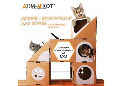 Уникальные модульные картонные домики для кошек